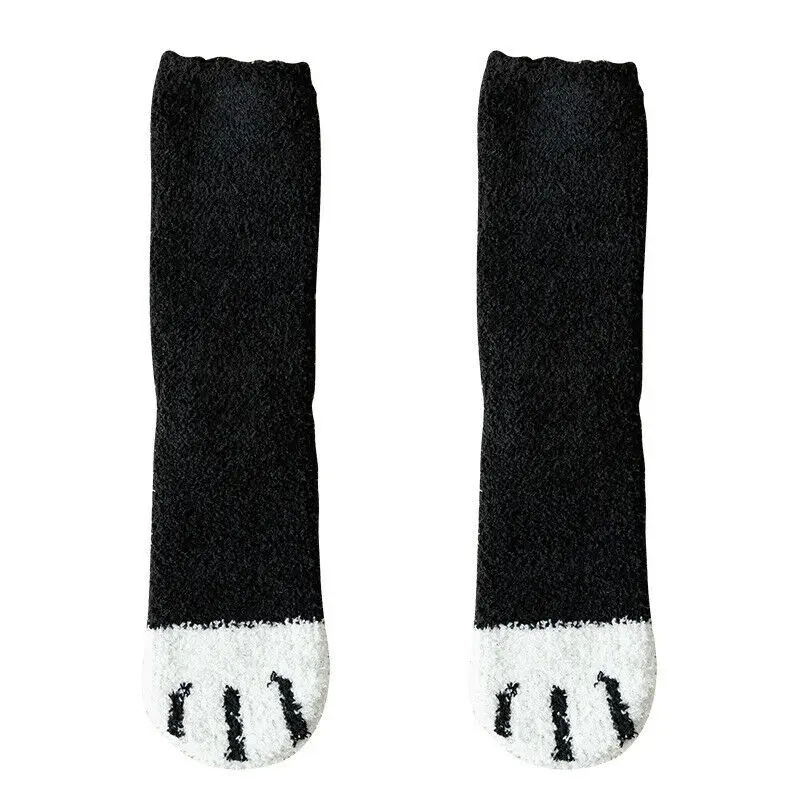 Зимние милые толстые теплые носки-тапочки с когтями кошки для женщин и девочек; носки из кораллового флиса с рисунком животных; носки-тапочки для сна