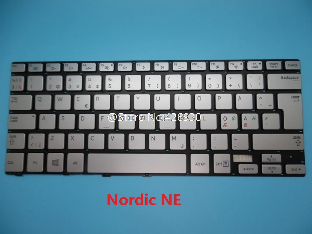 New for Samsung NP730U3E 740U3E NP740U3E UK Silver Laptop Keyboard with Backlit