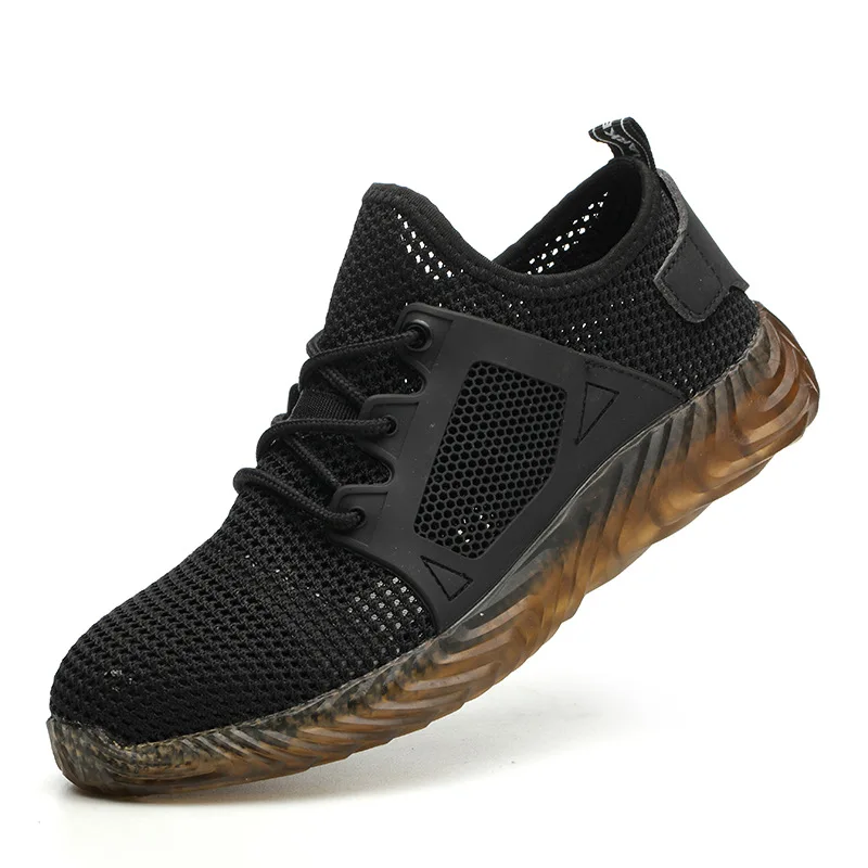 Неубиваемая обувь райдера, защитная обувь со стальным носком, рабочие ботинки для мужчин и женщин, дышащие легкие уличные кроссовки - Цвет: black shoes
