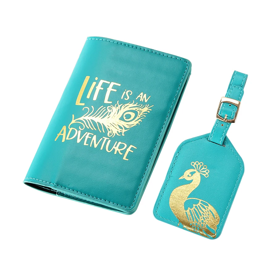 

Passport Cover Added Luggage Tag Set Credit Card Holder Travel Accessories Name ID Address Luggage Tags Cover Bag CH01LT11C