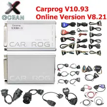 Новейший Carprog V10.93 V8.21 полный 21 Адаптеры автомобильный Prog 10,93 8,21 ECU чип тюнинг онлайн ECU программист инструмент для установки подушки безопасности