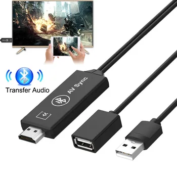 

Bluetooth HDMI AV Cable Audio Video Adapter for iPhone XS MAX XR 6 7 8 Plus Samsung S10 S6 edge S7 S8 S9 Note9 iOS Android to TV