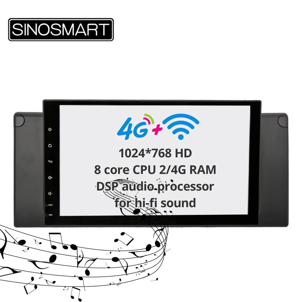 Flash Deal Sinosmart Android 8.1 2Din IPS 2.5D/QLED screen car gps multimedia radio navigation player for BMW 5 Series 13