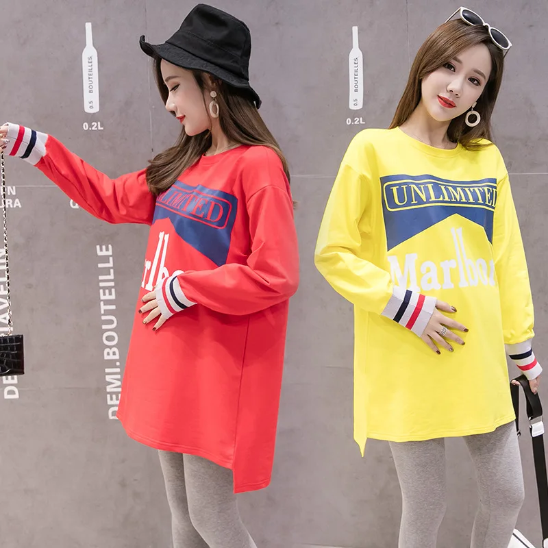 

Maternity Clothes 2019 Spring Set Korean-style Stripes Pregnant Women Mid-length Tops Maternity Pants Pregnant Women Two-Piece S