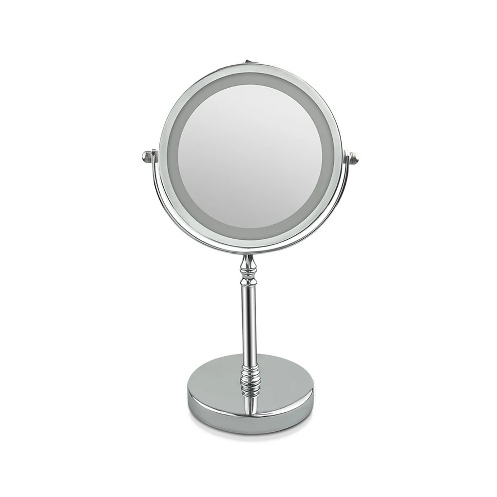 

Blue ZOO360 Degree Rotary LED Makeup Mirror Double Side 10X Magnifying Round Shaped Mirror Beauty Tools