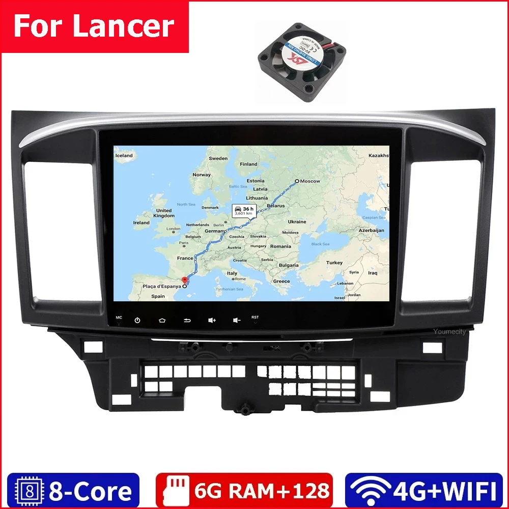 Youmecity Android 9.0 Car DVD Multimedia Player For MITSUBISHI LANCER 2007-2018 9 x 10.1 Inch 2DIN 3G/4G GPS Radio Video Stereo