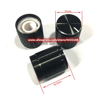 

5pcs Potentiometer Cap 15*16.5mm Black Bright Edge Half Shaft Hole D-Shaped Aluminum Alloy Knob