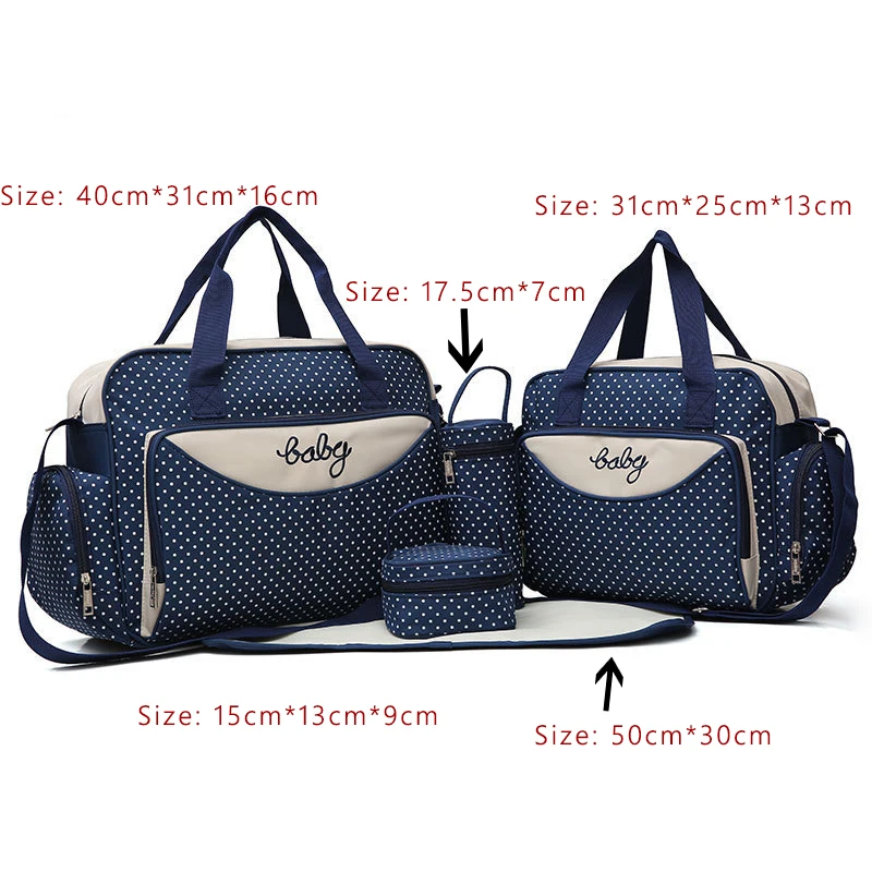 Dark Blue set 1 Сумка для подгузников для мамы на одно плечо, Детская сумка для подгузников, Женская дорожная сумка для ребенка, для кормящих мам, сумка для беременных, luiertas - Цвет: Dark Blue set 1
