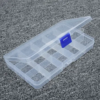 

10/15/24/36 Grids Transparent Plastic Storage Box for Small Component Jewelry Tool Box Bead Pills Organizer Nail Art Tip Case