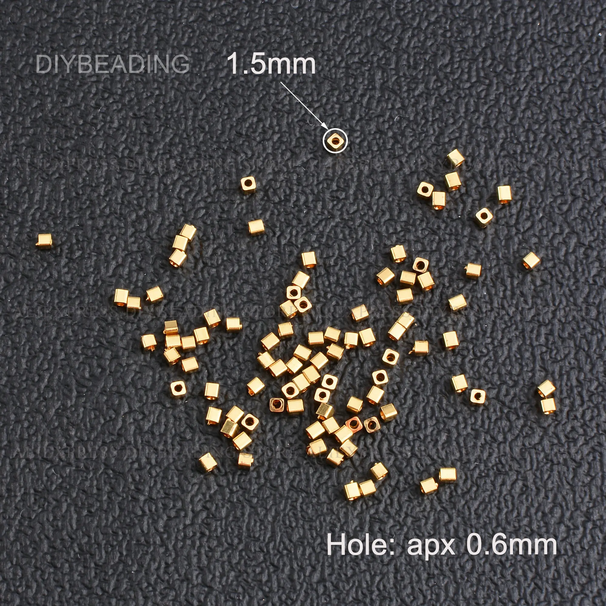 50-2000 Pcs Brass Square Spacer Beads Lots Wholesale Tiny Small Metal Seed Connector Beads for Earring Making