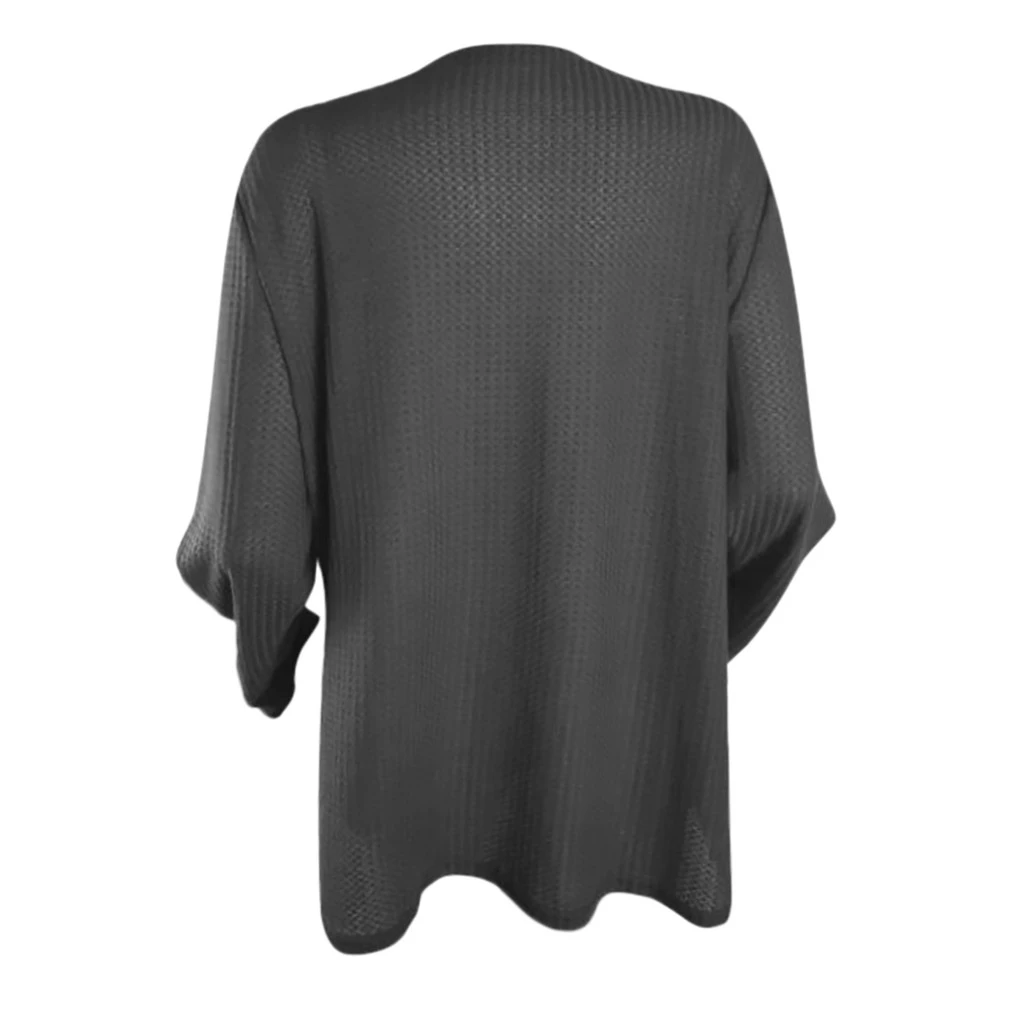 JAYCOSIN Chiffon Blouse Womens Casual Long Sleeve Autumn Knot Waffle Knit Tunic Blouse Cute Shirts Tops Winner Girl Lady 729