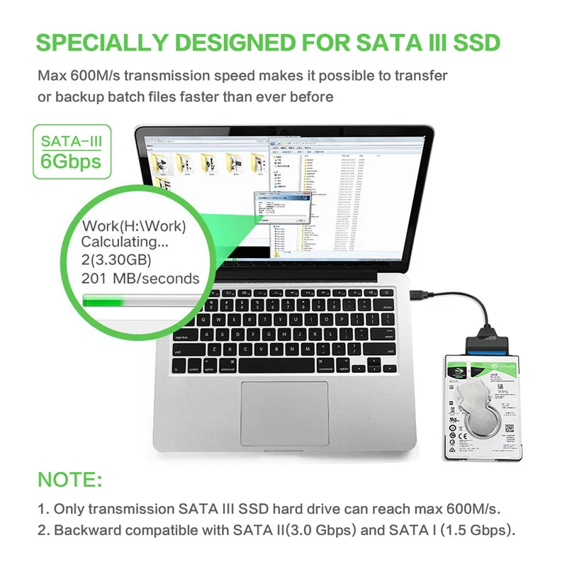 USB 3,0 SATA 3 кабель Sata к USB адаптеру до 6 Гбит/с Поддержка 2,5 дюймового внешнего жесткого диска SSD 22 Pin Sata III шнур