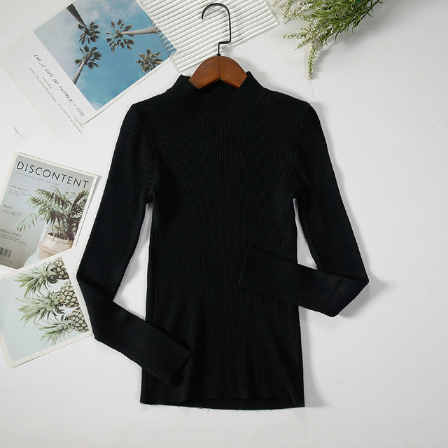 Autumn Winter Basic Turtleneck Sweaters Women Knitting Bottoming Sweaters Warm Pullovers Slim Long Sleeve Tops Female