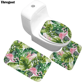 

Leaves Printed Toilet Floor Mat Microfiber Floor Mat Memory Foam Bath Mat Slip Rug Machine Washable Warm Bathroom Carpets