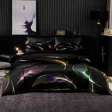 Cor padrão de penas conjunto cama capa de edredão 200x200 com fronha, 220x230 colcha, única cama dupla rainha rei conjunto de folhas