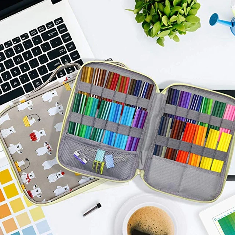 96 слотов для карт Цветной Карандаш Чехол большой Ёмкость держатель для карандашей и ручек, сумка-Органайзер для художника
