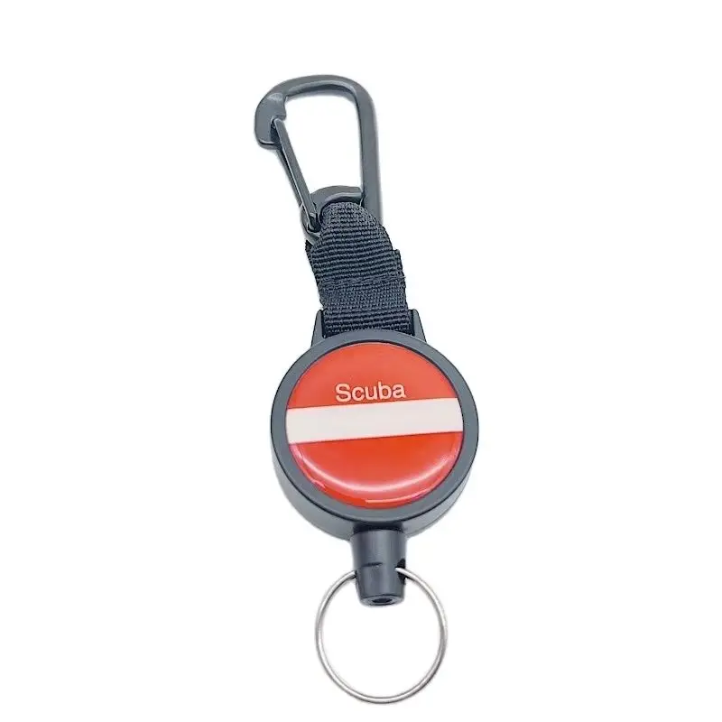 

2021 Scuba Diving Anti-lost Spring Scalable Black spray paint 316 Stainless steel wire Lanyard Under Water TEC Dive Safety Tool
