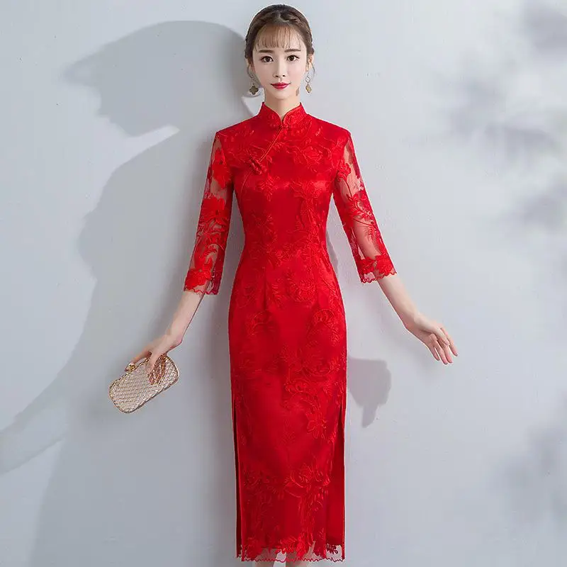 Red-Vintage-Bride-Wedding-Evening-Party-Dress-Classic-Women-Elegant-Mermaid-Cheongsam-Sexy-Slim-Lace-Qipao (4)
