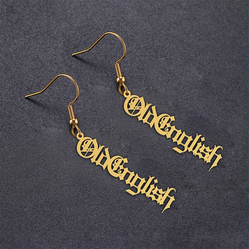 

Lucktune Personalized Custom Name Earrings Personalized Dangle Name Earring for Women Stainless Steel Bohemian Jewelry