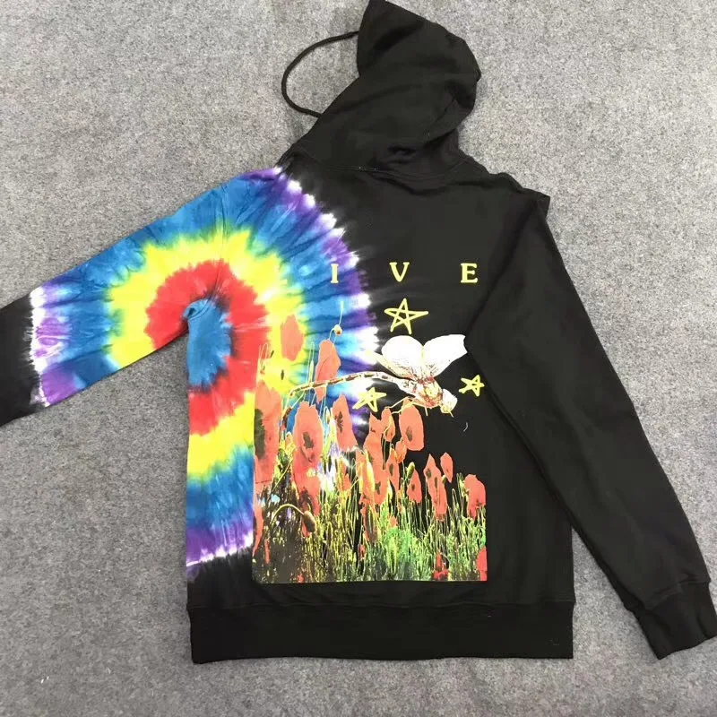 Travis Scott Europe tour Tie Dye Astroworld толстовка с капюшоном для женщин и мужчин высокое