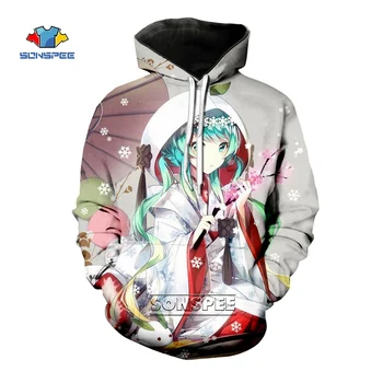 

SONSPEE 3D Print Hatsune Miku Cosplay Hoodies Men Women Longsleeve Harajuku Sweatshirt Hat Plus Size Hoodie Kawaii Clothes B45