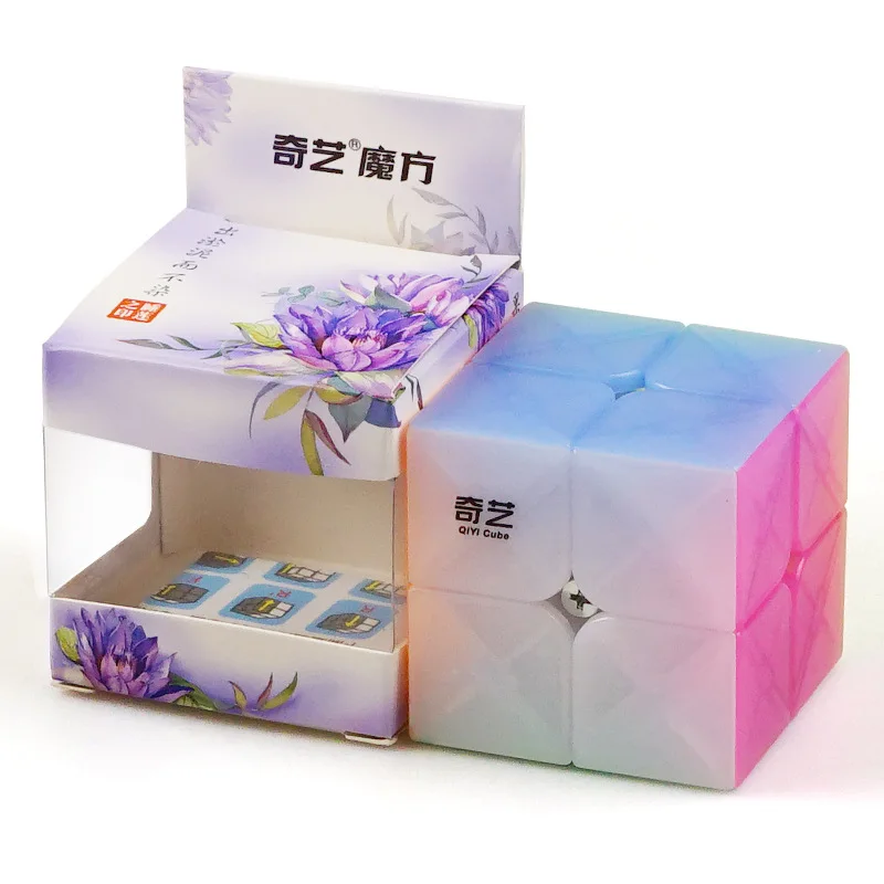 

[XMD Enlightenment Second-Order Jelly Color] Profession Transparent 2-Order Magic Cube Children'S Educational Toy RUBIK'S CUBE W