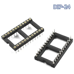Bulk Pack of IC Sockets - Assorted DIP Pin Connectors (10 Pieces) (24P IC Round Hole)