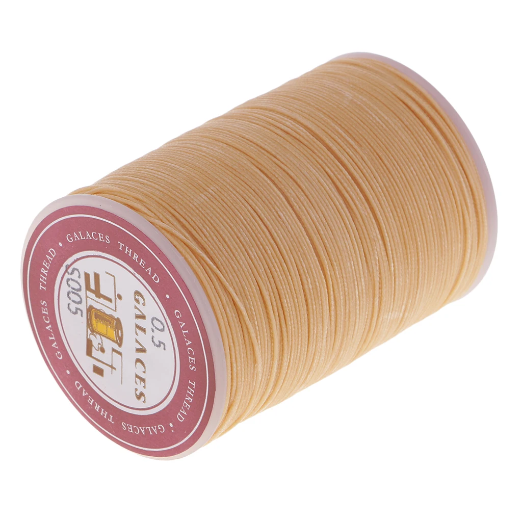142 Yards 0.5mm Round Polyester Waxed Thread Cord Leather Sewing Hand Stitching Jewelry Craft