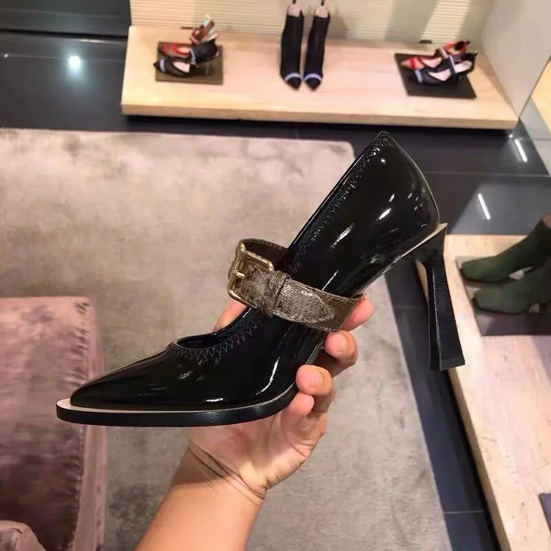 Summer Shoes Woman 2020 Black Patent Leather Women Pumps Sexy Pointy Toe High Heels Chaussures Femme New Designer Ladies | Обувь
