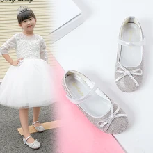Детская обувь Осенняя принцесса обувь Лук Стразы Дети платье свадебная обувь Повседневные кроссовки для девочек от 2 до 12 лет