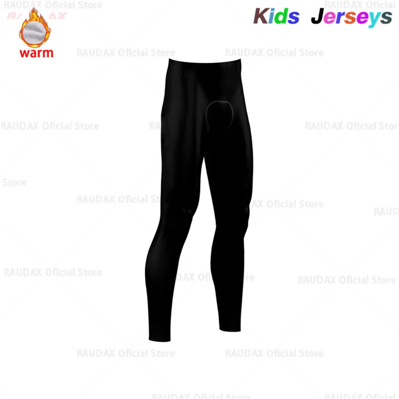 20 Boys Winter Thermal Fleece Cycling Jerseys Suit Solid Color Kids Long Sleeve MTB Bicycle Bike Clothes Cycling Clothing Set - Цвет: 20