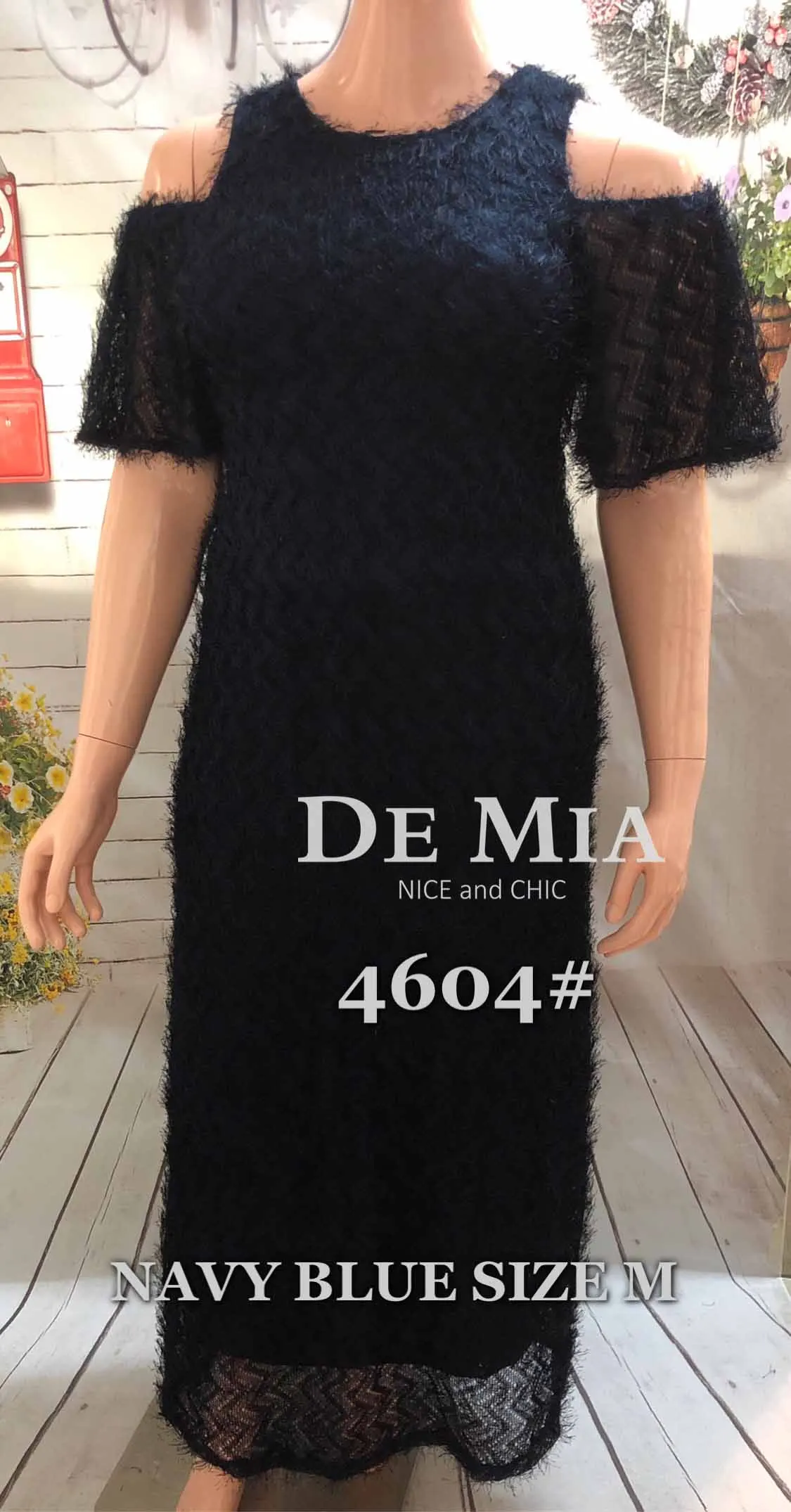 Navy blue Новые африканские женские Дашики модные стрейч Мао ткани длинное платье Размер M L XL - Цвет: Navy blue