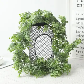 

Artificia Plant Greenery Eucalyptus Leaf Vine Rattan Wedding Party Decorative Hanging Wreath Garland Ornament Wedding Decoration