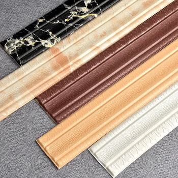 

5PCS Self-adhesive 3d three-dimensional foam wall sticker waist line decorative strip edge background border living room