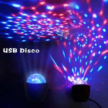 

LED Stage Disco Ball Projector Party Flash Dj Lights USB Mini Voice Activated Crystal Magic Ball Lights For Home KTV Bar