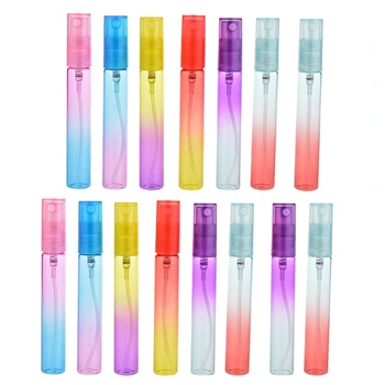 

15 Pcs 8Ml Gradient Color Empty Essential Oil Perfume Bottle Portable Plastic Spray Bottle for Travel Supplies