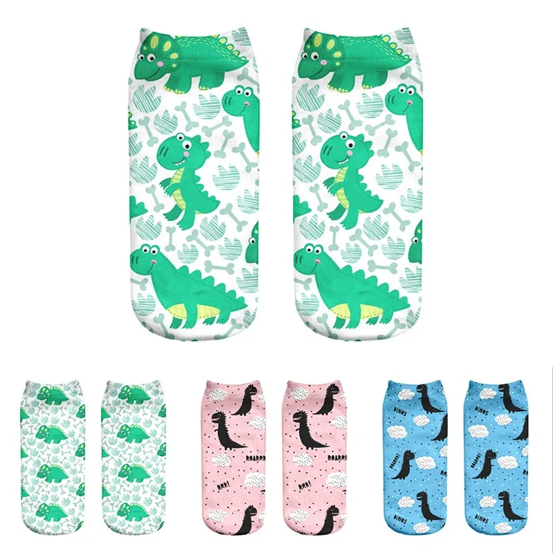 

Cute Cartoon Animal Pattern Women's Socks 3D Printed Dinosaur Fashion Kawaii Men Women Socks For Girl Christmas Gift