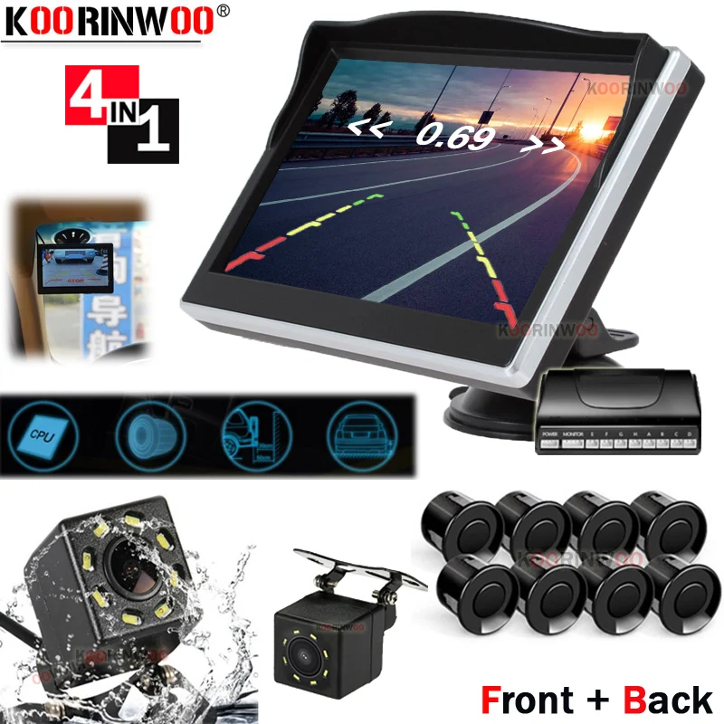 Koorinwoo Dash 360 зонды для птиц Автомобильный дисплей парковочные датчики 8 радаров