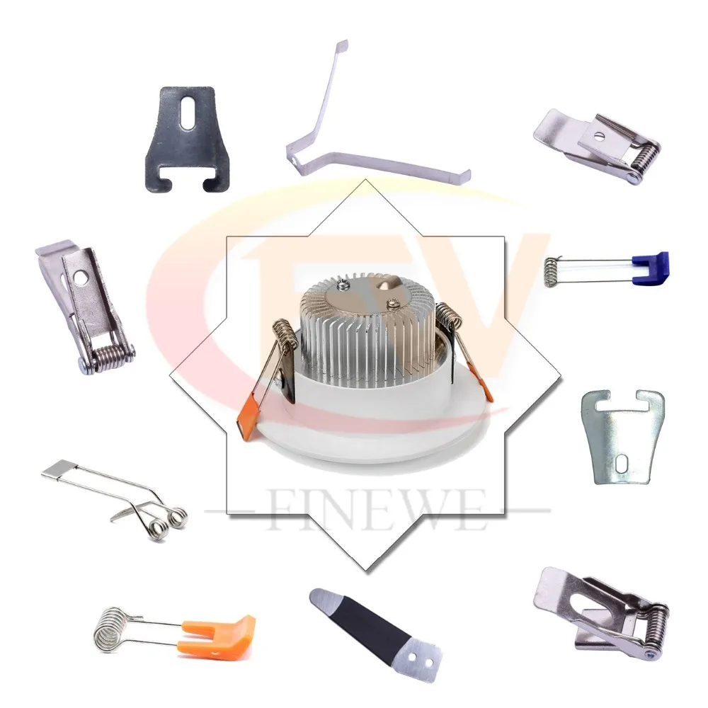 100 шт/партия FUMAO Производство светильников плоский металлический пружинный зажим крепежа для потолочного подвешивания