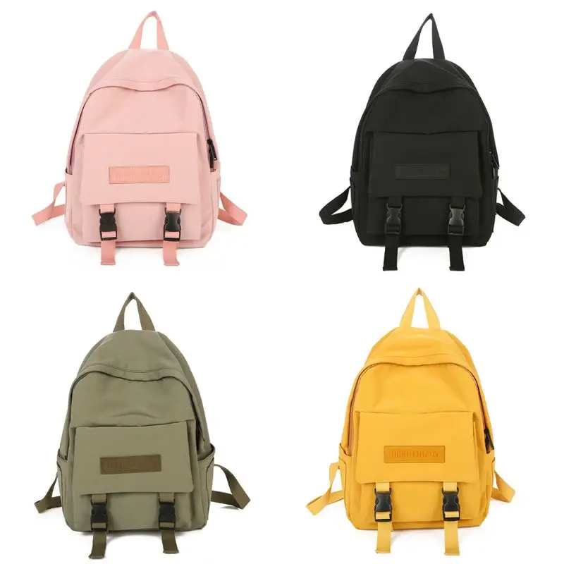 

2019 Women Canvas Backpack Fashion Travel bag Solid color Student School Bags for Teenage Girls Backpack