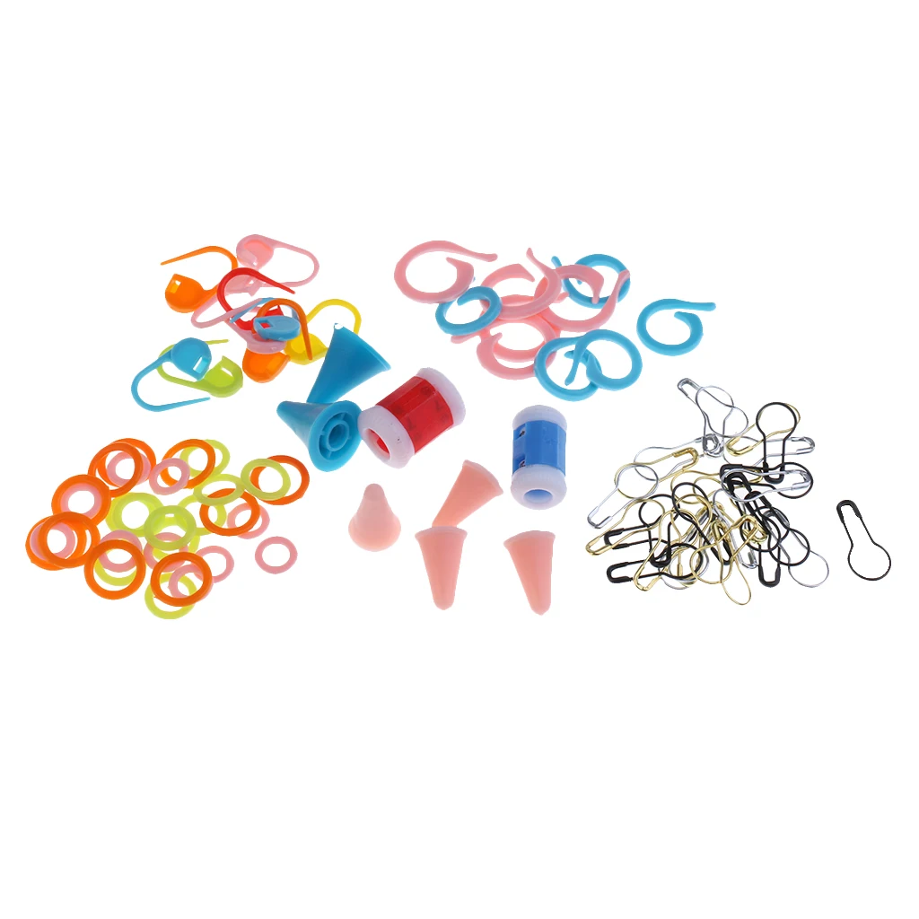 96 Pieces Knitting Crochet Sewing Accessories Supplies Tools Kit Plastic Markers Holder Counter Markers with Clear Storage Case