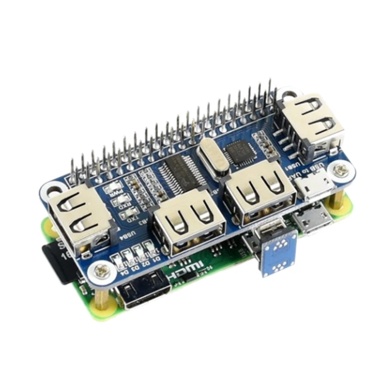 Waveshare 4 порта usb хаб для Raspberry Pi 3 /4B / 2 Zero W Плата расширения USB к UART последовательной