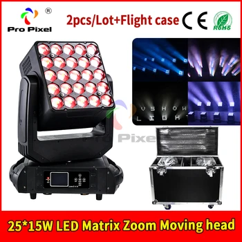 

Matrix Beam Zoom 25x15w RGBW Moving Head Light Led Stage Light Led Dmx Dj Light For Nightclub Bar 2pcs With Flight Case