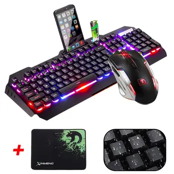 

Wired USB Gaming Keyboard Mechanical Feelling LED Backlit Waterproof Gaming Keyboard Mouse Combos with Mouse Pad