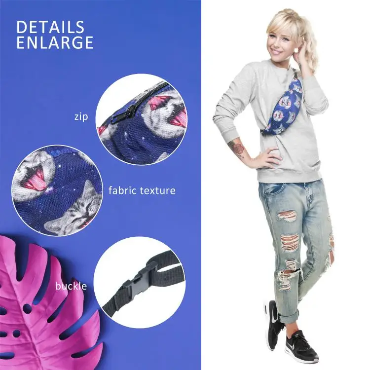 The Cat Head Design Kids Waist Tool Belt Bag Waterproof Bags 2019 Fashion Fanny Pack