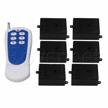 

6-Key Self-lock/Inching Remote Control Switch 6 Receiver 433MHZ 12V 1CH