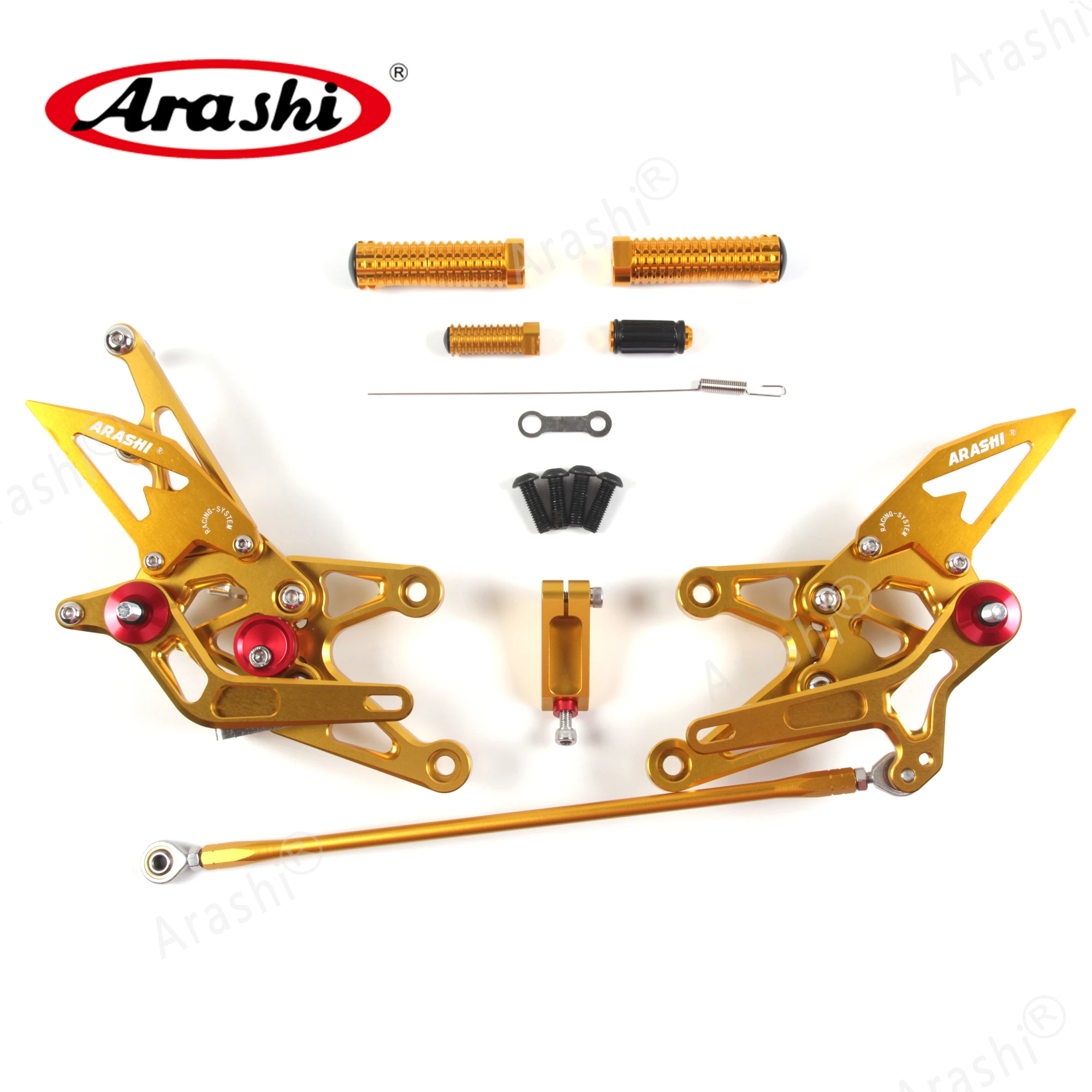 Arashi для YAMAHA YZF R1 2007 2008 ЧПУ Регулируемые подножки для ног Rider задние наборы Rearset Подножка для ног алюминий золото