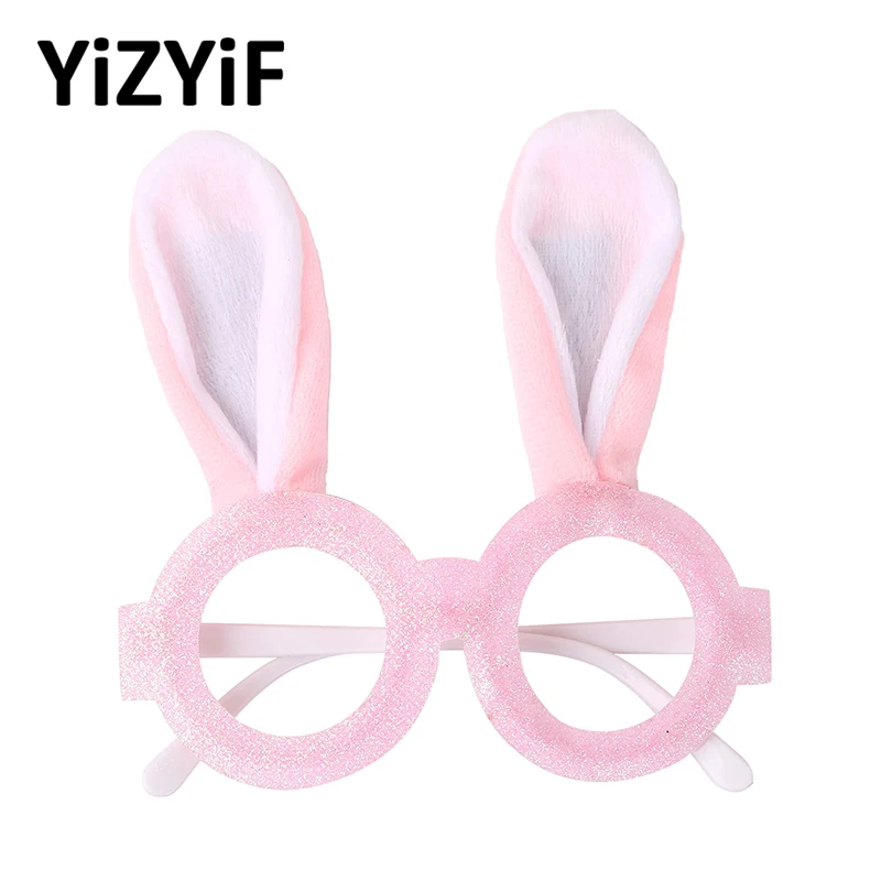 Kids Rabbit Bunny Ears Glittery Glasses Frame Eyewear Photo Props