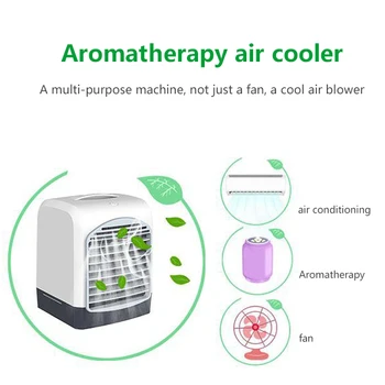 

Household USB Multifunctional Mini Compact Aromatherapy Air Conditioner Fan Cooling Machine