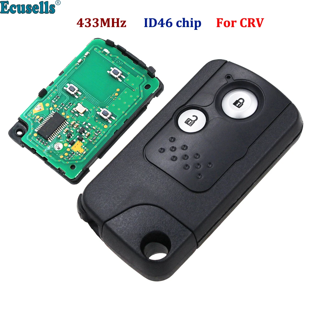 

2 Button Intelligent Smart Remote Key 433MHZ With ID46 PCF7945 Chip For Honda CR-V CRV